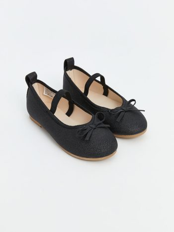 LCW STEPS Black Bow Detail Girls' Ballet Flats