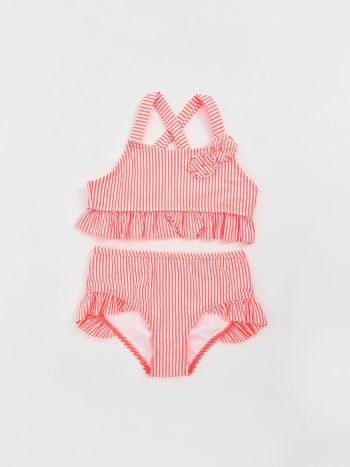 LCW Kids Orange Striped Girl's Bikini Set