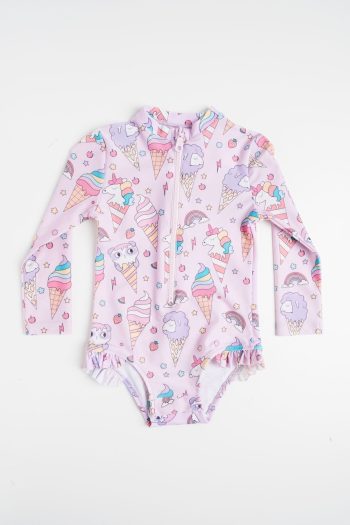 Atelier the Birds Sun Protective Girl's Swimsuit Ice Cream