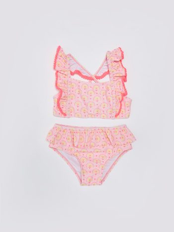 LCW Baby Pink Printed Girl's Baby Bikini Set