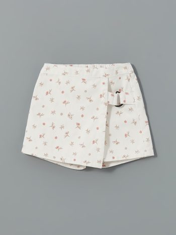 LCW Kids Ekru Waistband Flower Girl's Shorts Skirt
