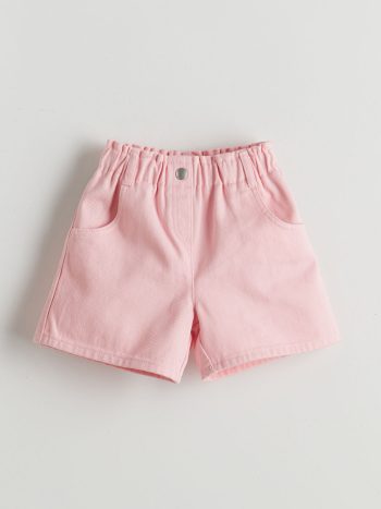LCW Kids Pink Elastic Waist Basic Girls' Shorts