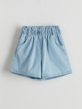 LCW Kids Indigo Belted Elastic Girl’s Jean Shorts
