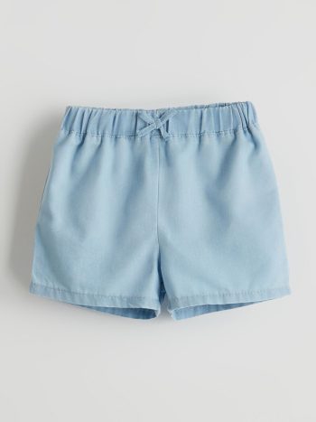 LCW Kids Indigo Elastic Waist Girls' Denim Shorts