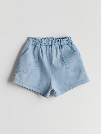 LCW Kids Indigo Belted Pocket Girls' Shorts