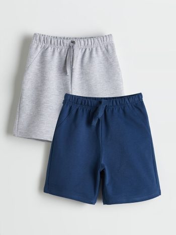 LCW Kids Grey Waistband Elastic Boys' Shorts (Set of 2)