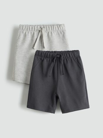LCW Kids Antrasit Elastic Waist Boys' Shorts 2-Pack