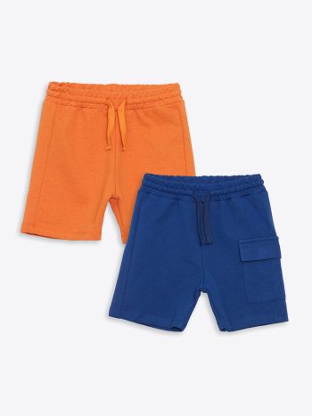 LCW Kids Blue Waistband Elastic Boys' Shorts Set of 2