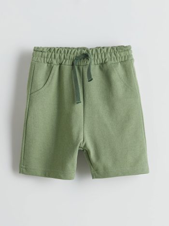 LCW Kids Green Elastic Waist Basic Boys' Shorts