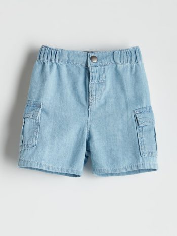 LCW Baby Indigo Adjustable Waistband Boys' Jean Shorts