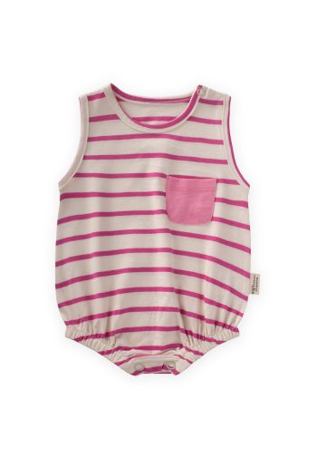 Striped Pocket Bodysuit 0-3 Years Fuchsia