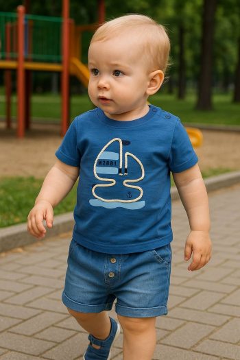 Boy's Denim Shorts Set