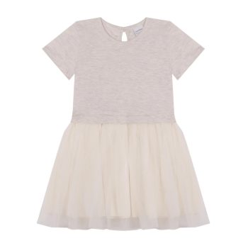 Contrast Ecru Tulle Dress