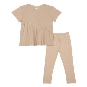 Pink Collared Short Sleeve Pajama Set