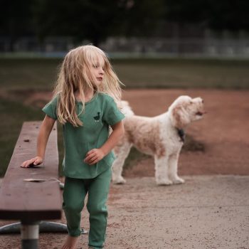 Green Waffle Short Sleeve Pajama Set