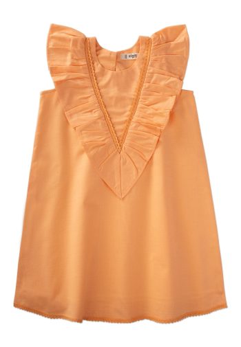Lace Hem and Back Dress for Ages 2-7, Apricot Color