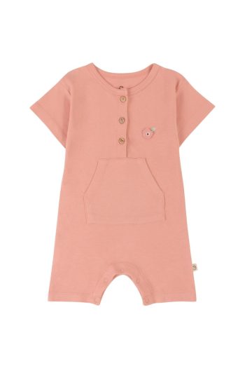 Bamboo Short Sleeve Baby Romper Shorts in Pink