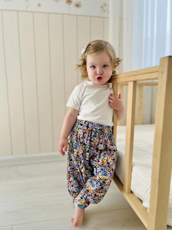 Floral Printed Short-Sleeve T-Shirt and Pants 2-Piece Set