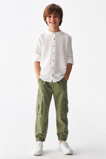 NK Kids NK KIDS Boys' Green Bellows Pocket Pants 66706
