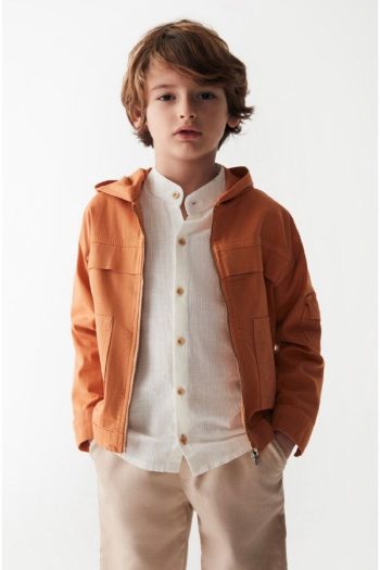 NK Kids Limited Boys' Hooded Flexible Linen Jacket