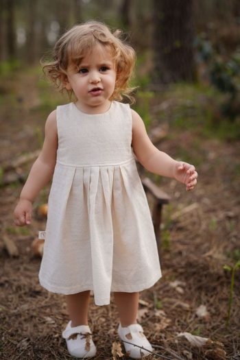 MELL'S BABY Vintage Organic Cotton Linen Girl's Dress