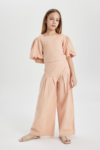 Defacto Girl's Wide Leg Cotton Trousers C0448a824sp