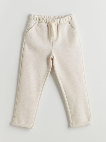 LCW Kids Beige Elastic Waistband Boys' Jogger Sweatpants