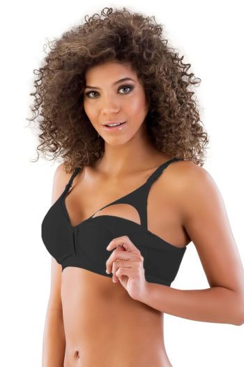 Secret Moda Emay Nursing Bra Set Non-Wire Support Black