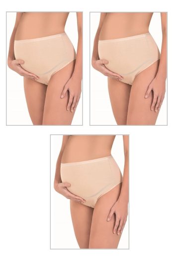 ÖZKAN Underwear Özkan 23582 3-Pack Women's Nude Cotton Lycra High Waist Maternity Postpartum Briefs