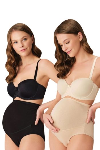 Kompedan Women's 2-Pack Cotton Lycra Maternity Postpartum Panties