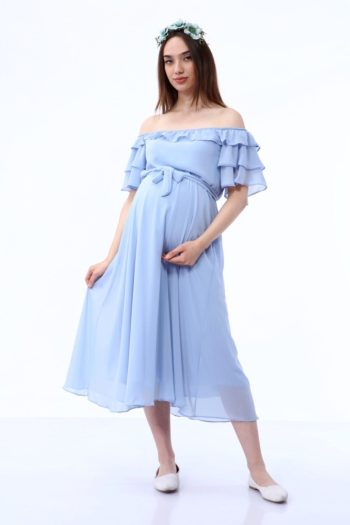 ADASTYLE Chiffon Baby Blue Dress