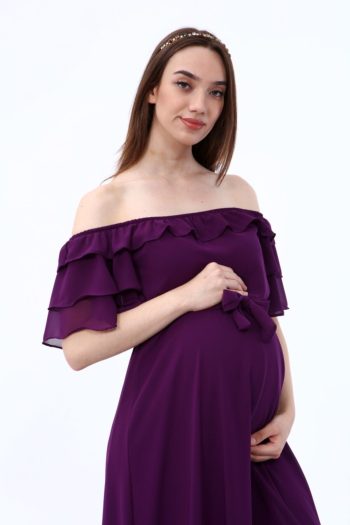 ADASTYLE Collar, Chiffon, Plum Dress
