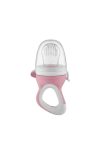 Babyjem Feeding Set - Non-Spill Plate Pink & Silicone Fruit Vegetable Pacifier Pink