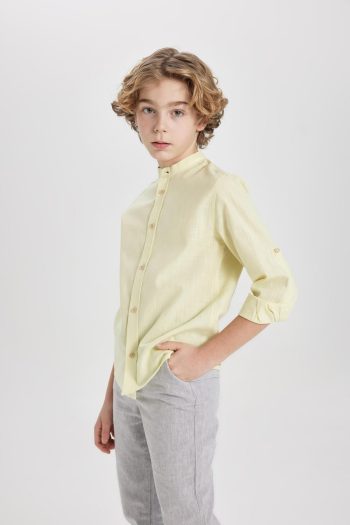Defacto Boys' Stand Collar Long Sleeve Shirt B5982a824sm