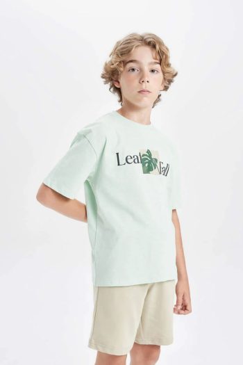 Defacto Boys' Oversize Fit Crew Neck Printed Short Sleeve T-shirt C5002a824hs