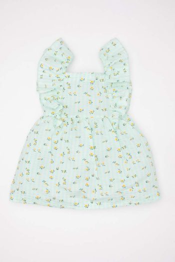 Girl's Floral Short Sleeve Poplin Dress