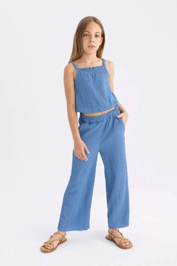 Girl's Wide Leg Crinkle Pants