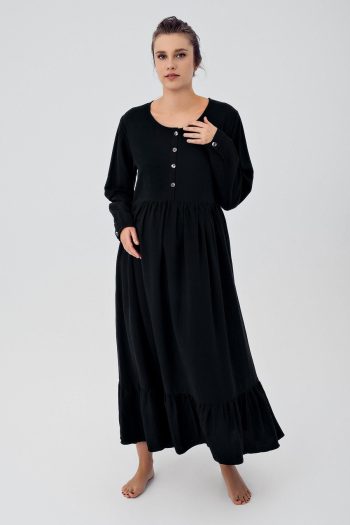 Artis Linen Long Sleeve Maternity Dress
