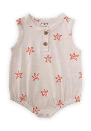 Starfish Pattern Bodysuit for 0-3 Years
