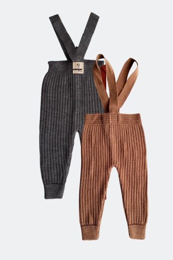 Minytrendy 2-Piece Set Unisex 4-Season Adjustable Cross Strap Flexible Knit Baby Leggings Newborn Bodysuit