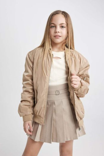 Girls' Waterproof Collegiate Collar Bomber Jacket