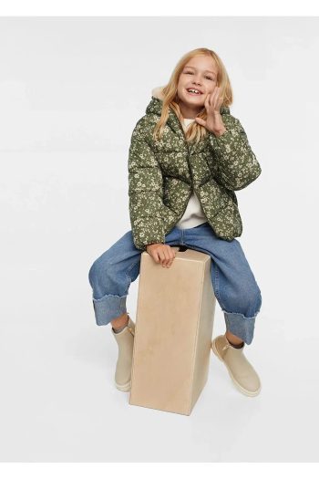 ÖNDER MODA Girls' Waterproof and Windproof Printed Hooded Puffer Jacket