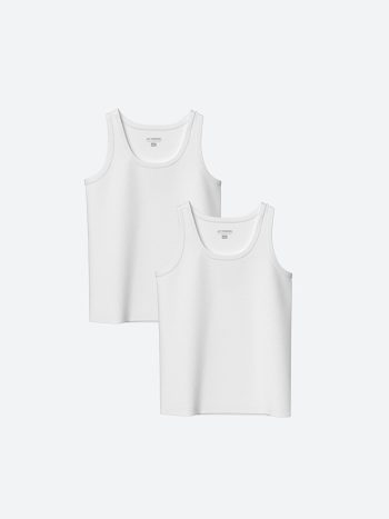 LCW Kids Bright White Crew Neck Boys’ Tank Top Set of 2