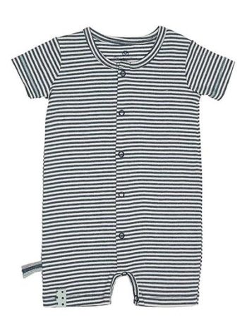 OrganicEra Organic Shorts Jumpsuit, Striped, INDIGO