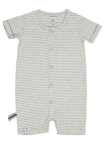OrganicEra Organic Short Jumpsuit, Striped, Grey Melange