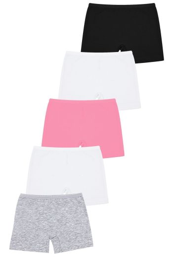 Öts Girls' Colorful 5-Pack Stretchy Boxer Tights