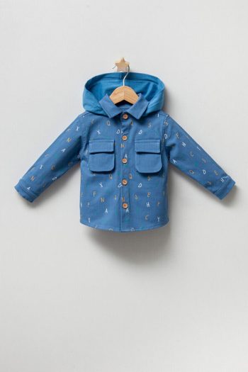 DIDuStore Tongue Patterned 100% Blue Cotton Baby Boy Cardigan