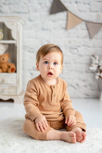 GOTS Certified 100% Organic Cotton Buttoned Romper (0-24 months)