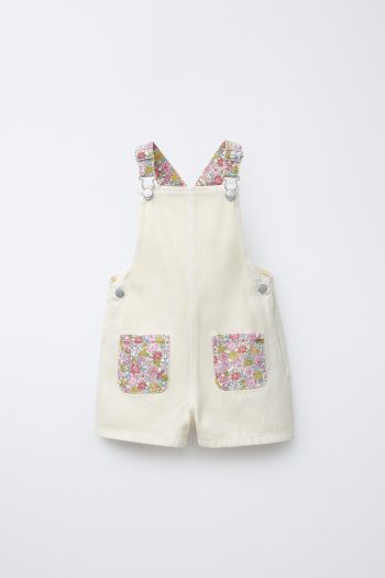 FLORAL TWILL DUNGAREES