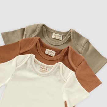 Buddy Bears Organic Short Sleeve Bodysuits – Set of 3